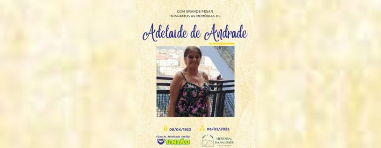 FUNERÁRIA UNIÃO e CREMATÓRIO MEMORIAL DA SAUDADE informam - FALECIMENTO