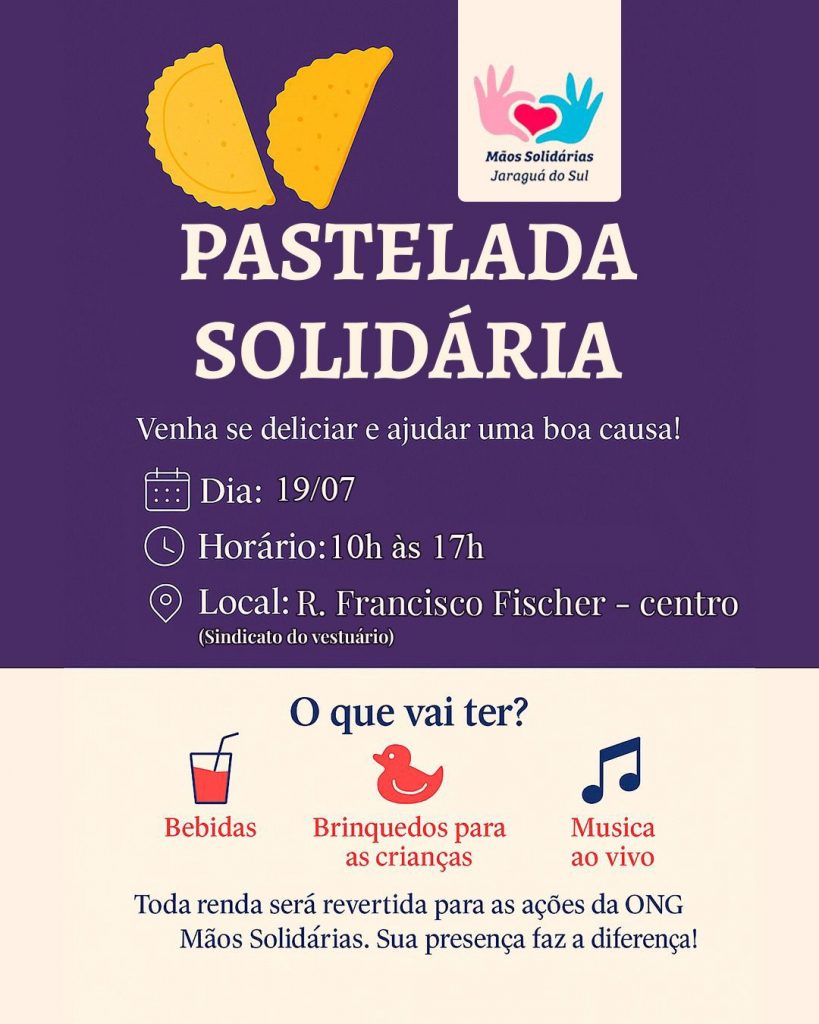 Pastelada Solidária busca apoio para manter atendimentos a crianças em Jaraguá do Sul