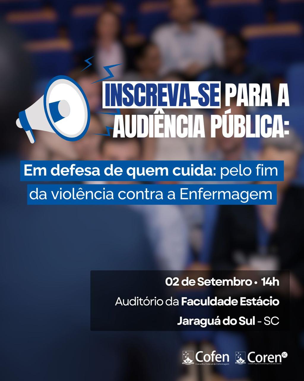 Audiência pública debate o fim da violência contra a Enfermagem em Jaraguá do Sul
