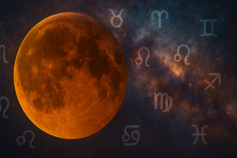 Lua de Sangue em Setembro de 2025: como o eclipse lunar influencia cada signo