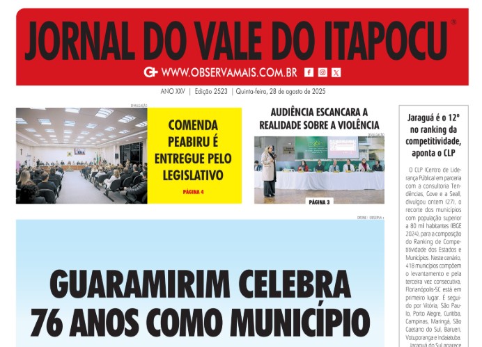 Edição 2523 do Jornal do Vale do Itapocu | Quinta-feira, 28 de agosto de 2025